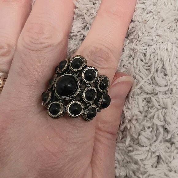 Vintage whimsigoth multi stone ring - Picture 3 of 12